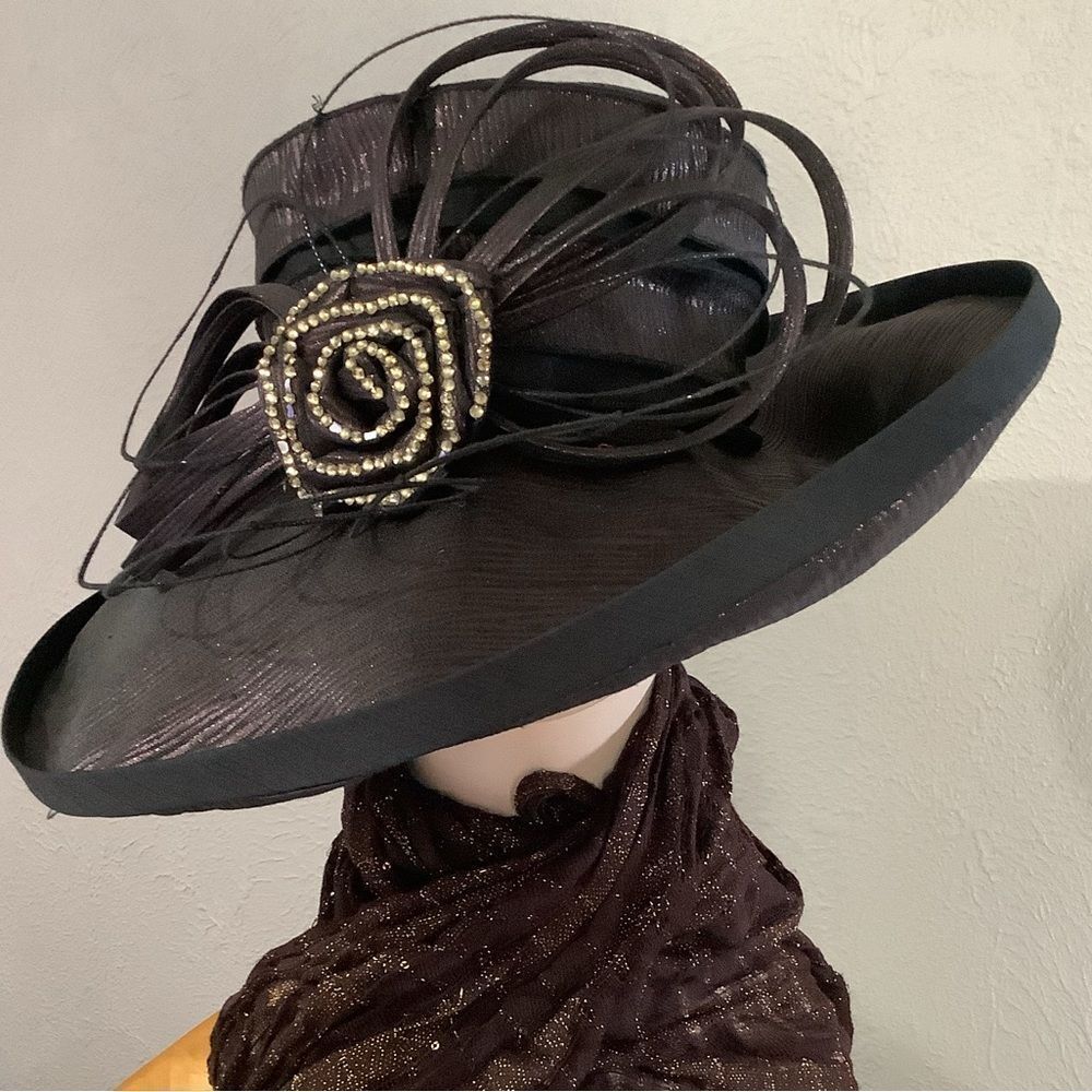 Brown and rhinestone sassy hat